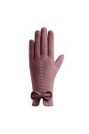 KhG387 Gants chauds en polaire pour femme Marron Taille unique, marron, Taille Unique