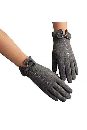 KhG387 Gants chauds en polaire pour femme Gris Taille unique, gris, Taille Unique