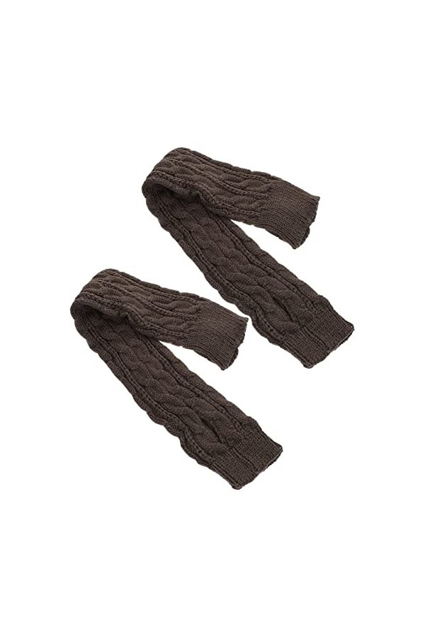 FOMIYES Gants Longs Dhiver 1Pair Chaude Manches Tricotées Femmes Hiver sur Coude Longueur Longue Doigt Impoller Or de Mitain