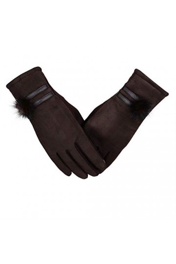 MAPPE Gants pour Femmes Gants À Écran Tactile Double Épaisseur Poignet en Peluche Femmes Gants De Conduite Hiver Dames Gants 
