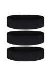 Flintronic Bandeau, 3 Pièces Bandeau Sport, Bandeau Sport Sweatbands Absorbants pour Gym/Tennis/Course/Basket-Ball