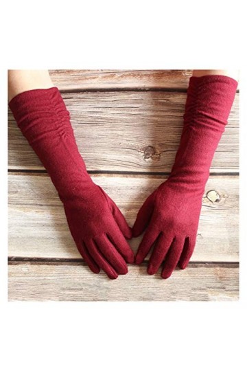 JBIVWW Femmes Gants Longs Couleur Tricot élastique Mode Chaud Gants dhiver Color : Black Elastic, Gloves Size : 8 