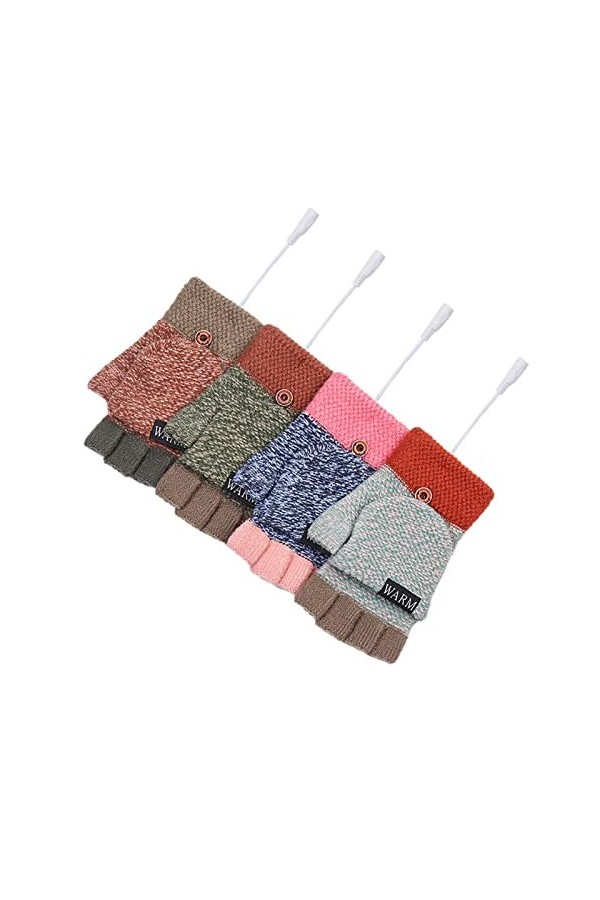 Mitaines dhiver convertibles en laine Gants thermiques unisexes pour femme, 3 Bleu, taille unique