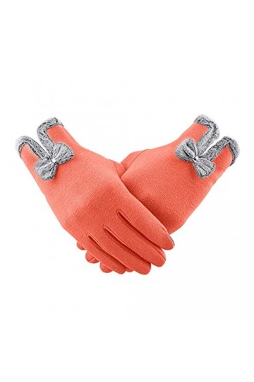 Gants dhiver chauds pour écran tactile - Gants coupe-vent pour femmes et filles - Gants dhiver élégants pour moto, Orange, 