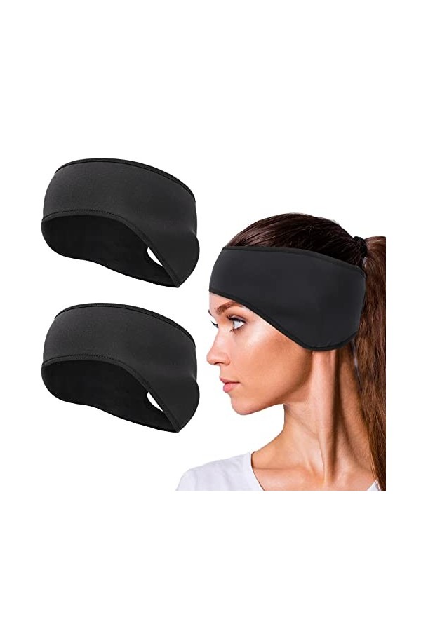 TAGVO Bandeau de Sports dhiver, 2 Pièces Bandeau doreille léger, Bandeau cache-oreilles dhiver, Cache-Oreilles Bandeaux, a
