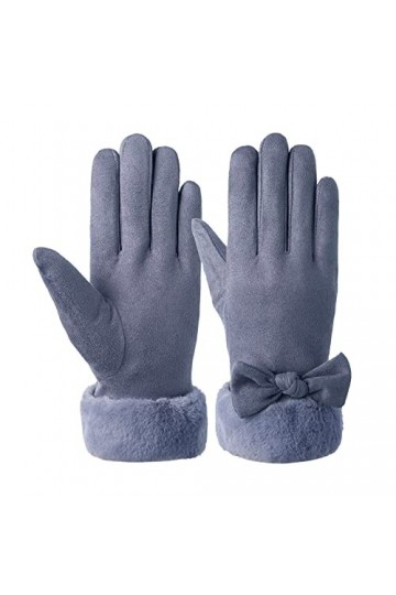 CIVMO Gants chauds et tendance pour femme avec nœud mignon en polaire pour écran tactile et gants antidérapants pour femme, g
