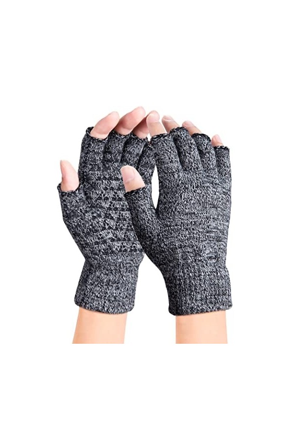 Gants sans Doigts dHiver, Gants dHiver, Tricotées sans Doigts Gants, Demi-Doigts Mitaines, Demi-Doigts Gants Antidérapant C