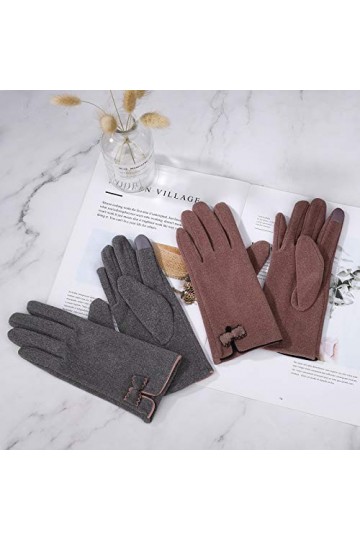 Gants dhiver pour Femmes Filles Gants à écran Tactile Chauds, Chauffe-mains Coupe-vent élégant Vélo Gants pour la Conduite, 