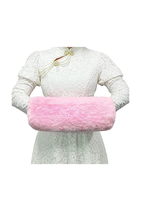 SwirlColor Manchon de Fourrure Artificiel, Pour le Chauffage de Mains en Hiver Kaki, 15,7 pouces * 7,9 pouces 40cm * 20cm 