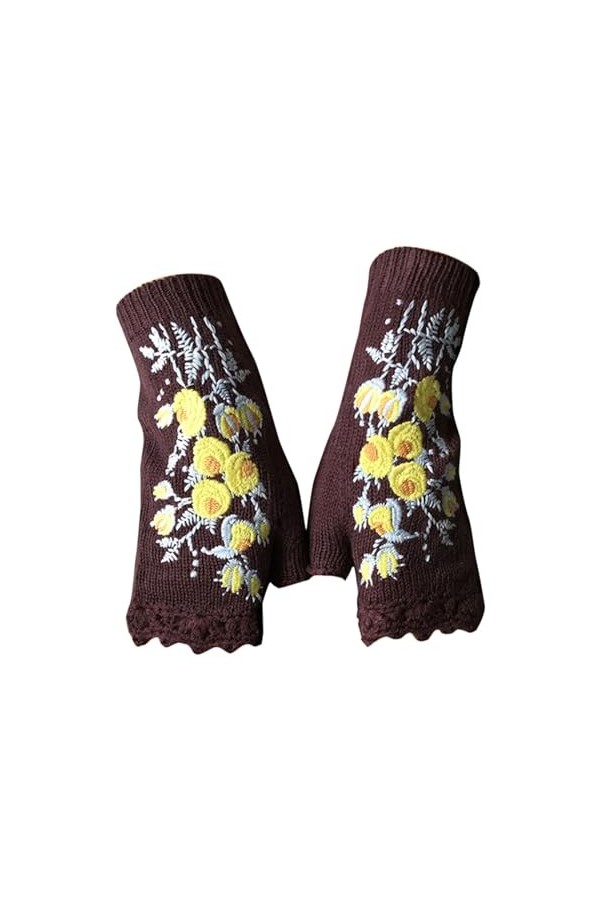 Mitaine Femme Hiver Chaud, Gants Mitaine dhiver Epais tricotés Arm Mitaine Gants Chauff pour femmes Gants Demi-Doigt chaudes