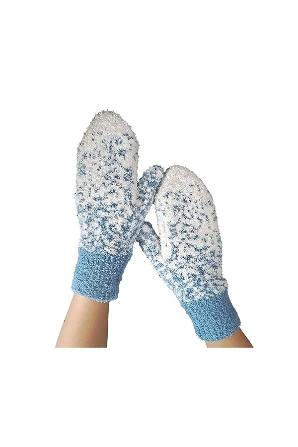 Gants de Moufle dhiver Mitaines Doublées de Polaire Thermique Chauffe-Mains à Doigt Complet pour Femmes Hommes