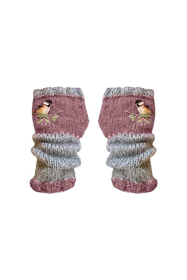 Mitaines sans doigts pour femme - Noir - Mitaines tricotées - Mitaines tricotées - Mitaines extensibles en tricot - Hiver - A