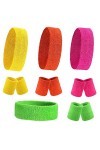 Lot de 6 bandeauxBandeau Sport pour Hommes et Femmes Bandeau Transpiration Bandeau Poignet Setde Transpiration absorbants pou