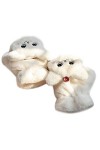Gants dhiver chauds en tricot pour femme, demi-doigts en peluche épaisse et chaude avec motif chat mignon, moufles convertib