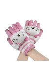 Femme Gants d’Hiver Tactiles Magiques Décor Lapin Panda Chat Mignon Gants en Peluches Chaud Avec Doublure Polaire Thermique G