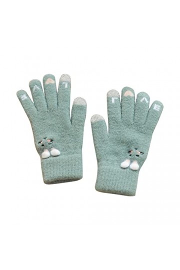 DondPO Gants Tactiles Femme Coupe-Vent Hiver Chaud Mitaines Tricotées Gants Epais Antidérapants Jaune Gants en Tricot Gants T