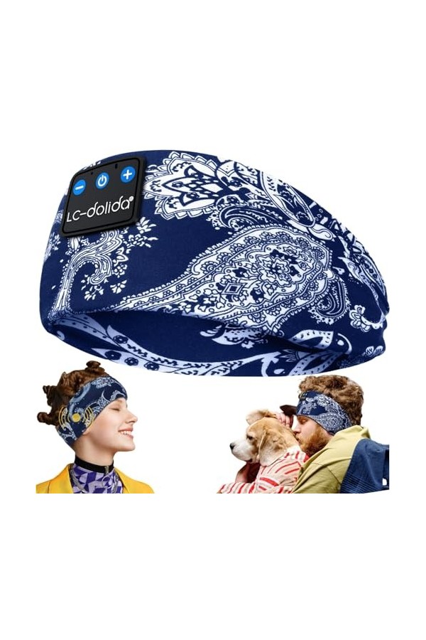 LC-dolida Bluetooth Écouteurs Bandeau pour Homme Femme Original Casques et écouteurs de Musique,Doux écouteurs avec Ultra-Fin