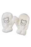 Moufles ours en peluche - Gants dhiver en peluche - Motif dessin animé - Gants épais pour garder au chaud, blanc, Taille Uni