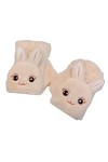 KieTeiiK Mitaines en forme de lapin en peluche avec rabat sur le dessus - Gants dhiver chauds extensibles - Moufles élastiqu