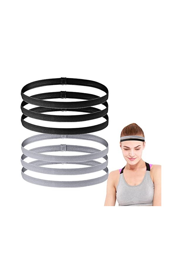 Bandeaux de Sport, Bandeaux de Sport Fin, Bandes de Sport Élastiques Antidérapantes, Bandeau Anti-Transpiration, Bandeau Fin 