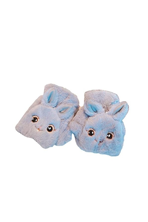 KieTeiiK Mitaines en forme de lapin en peluche avec rabat sur le dessus - Gants dhiver chauds extensibles - Moufles élastiqu