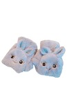 KieTeiiK Mitaines en forme de lapin en peluche avec rabat sur le dessus - Gants dhiver chauds extensibles - Moufles élastiqu