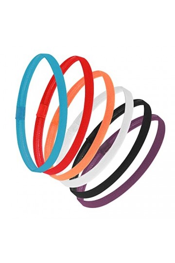 ONEBO 6 Pièces Bandeaux de Sport,Bandes de Sport Élastiques Antidérapantes,Coloré Headband Sports,pour Yoga Football Jogging 