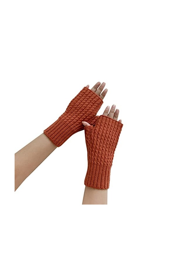 NIUREDLTD Gants sans doigts Gants Cosplay Bras Manchettes Extensible Tricoté Poignet Hiver Chaud Femmes Sans Doigts Longueur 