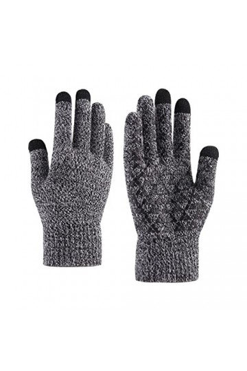 Keepwin Gants thermiques épais en tricot pour femme, gris, taille unique