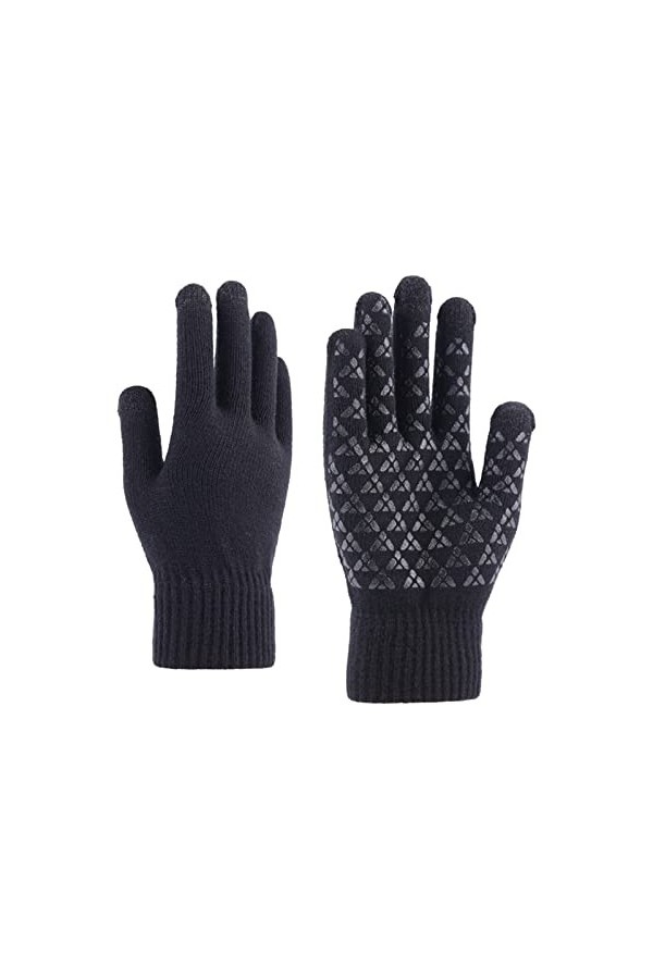 Keepwin Gants thermiques épais en tricot pour femme, gris, taille unique