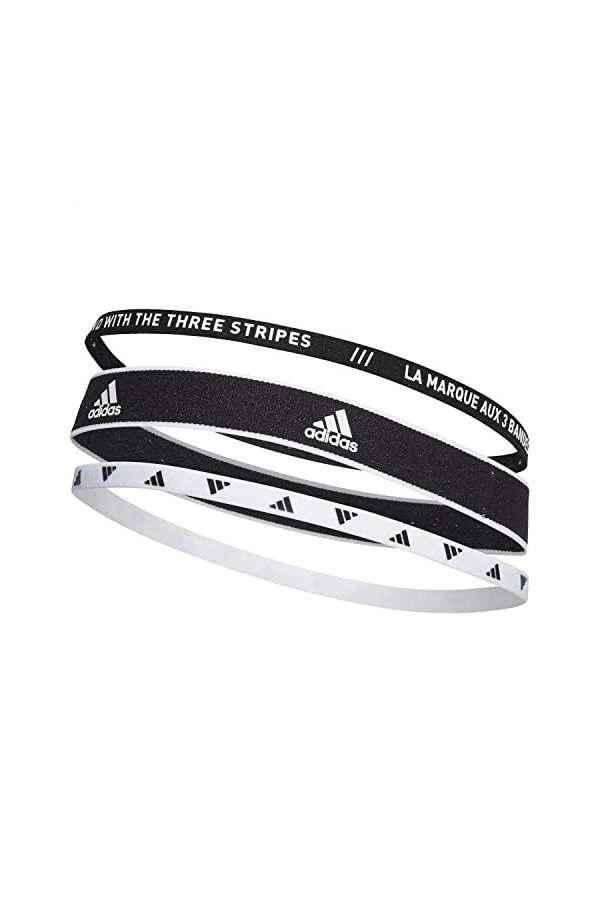 adidas Training 3 Pack Bandeaux, Black/White/White, L