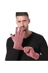RkH193 Gants dhiver chauds en peluche brodée pour homme et femme, rose, taille unique