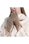 KhG399 Gants coupe-vent en peluche épaisse douce et confortable pour la conduite de neige KhG399 kaki, taille unique , kaki,