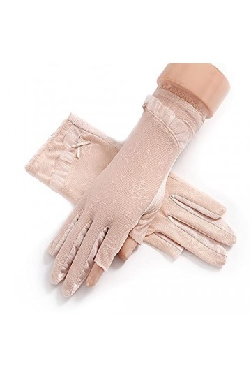Yoaodpei Gants de Dentelle de Mode sans Doigts Femmes Mince élégant été dété Conduite cruelle Solaire antidérapant dété Ant