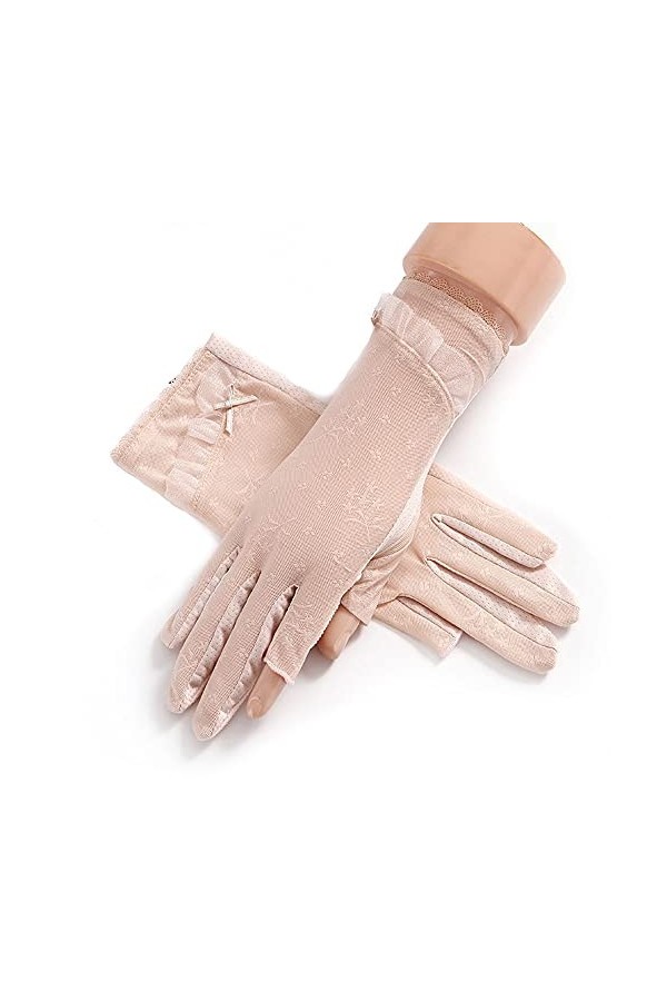 Yoaodpei Gants de Dentelle de Mode sans Doigts Femmes Mince élégant été dété Conduite cruelle Solaire antidérapant dété Ant