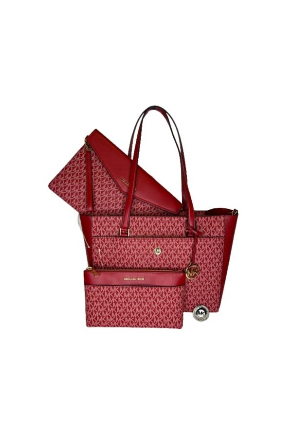 Michael Kors Maisie Grand sac fourre-tout 3 en 1 en cuir galet, Lt Cream