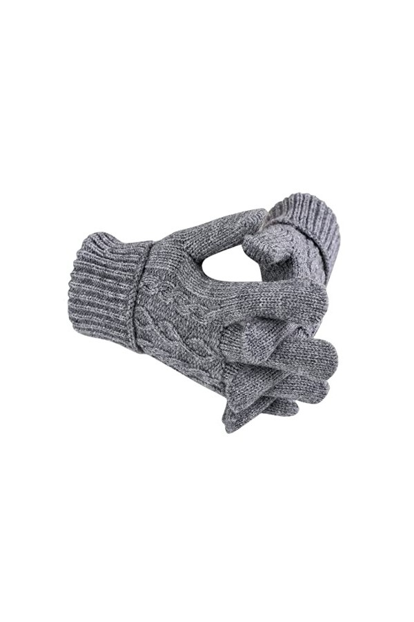 DondPO Gants Hiver Femme, Coupe-vent Epais Chaud Gants Chauds Gloves Noirs écran Tactile Hiver Mitaines Tricotées Gants Gants