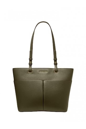 Michael Kors Bedford Sac fourre-tout en cuir grainé Taille M, vert olive, Medium