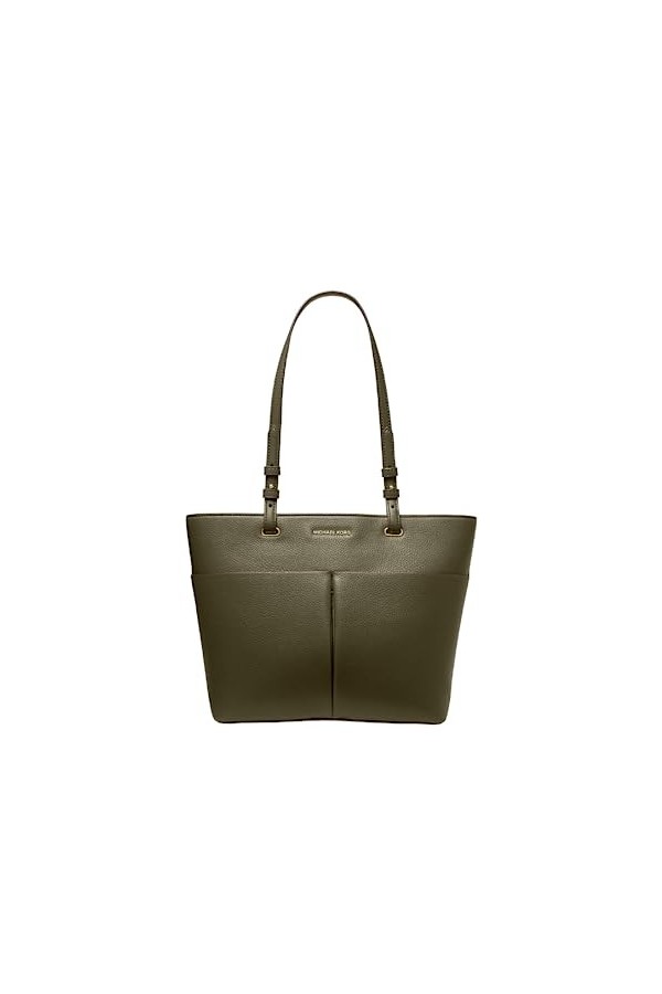 Michael Kors Bedford Sac fourre-tout en cuir grainé Taille M, vert olive, Medium