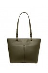 Michael Kors Bedford Sac fourre-tout en cuir grainé Taille M, vert olive, Medium