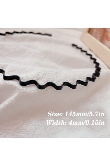 2Pcs Bandeaux en Métal, Bandeaux Ondulés Élastique, Sport Bandeau, Unisexe Serre Tete Accessoires pour Femmes et Hommes