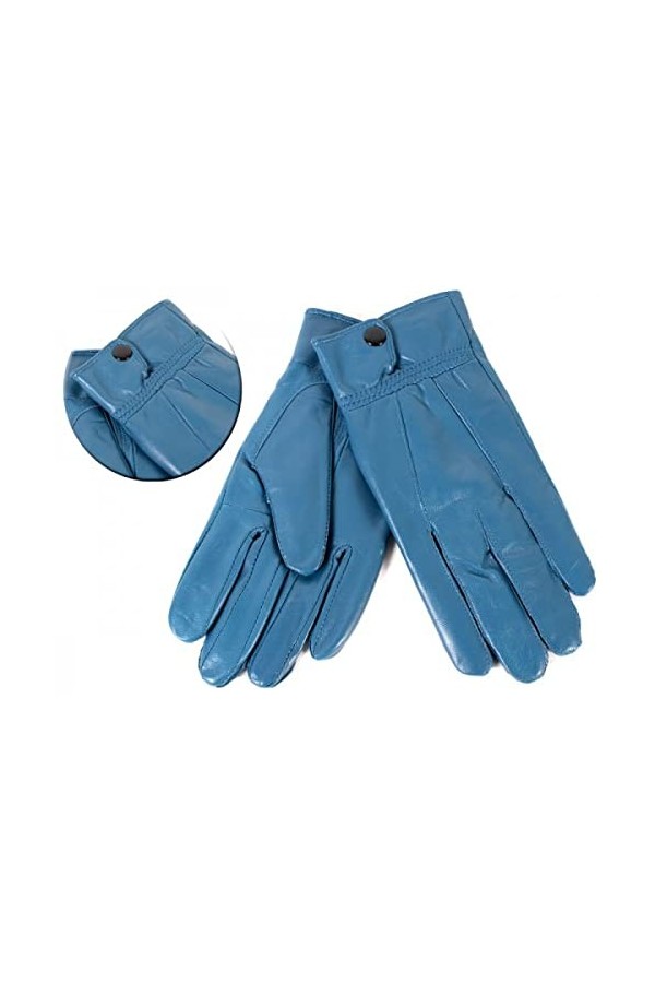 Gants dhiver en cuir véritable pour écran tactile - Chauds et doux - Doublure en laine - Gants 100 % cuir - Gants décontract