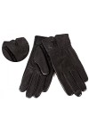 Gants dhiver en cuir véritable pour écran tactile - Chauds et doux - Doublure en laine - Gants 100 % cuir - Gants décontract