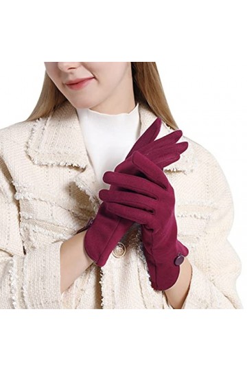 TjO829 Gants coupe-vent en peluche épaisse douce et confortable pour la conduite de la neige, Rouge, taille unique