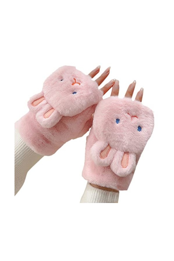 TDEOK Accessoires Cheveux Première Communion Moufles Cute Moufles en Soie Femme S, Rose, taille unique