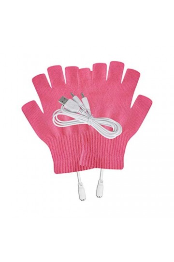 Moufles USB pour ordinateur portable pour homme et femme, gants chauds et chauffants pour temps froid rose, taille unique 
