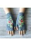 Gants dhiver chauds en tricot avec trou pour le pouce pour femme Gants doux avec trou pour le pouce Moufles tricotées sans d
