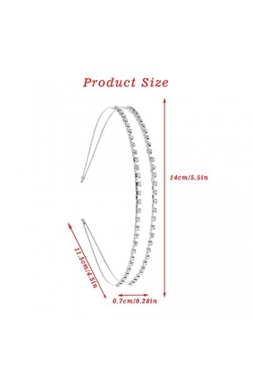 Sibba Lot de 2 bandeaux à cheveux double couche en métal avec strass brillants pour mariage de princesse doré + argent 