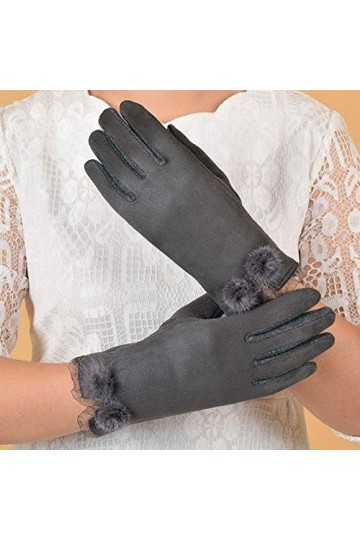 MAPPE Gants dhiver pour Femmes Gants Chauds À La Mode Gants Épais en Daim Artificiel Doux Gants À Doigts Complets Gants en D