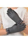 MAPPE Gants dhiver pour Femmes Gants Chauds À La Mode Gants Épais en Daim Artificiel Doux Gants À Doigts Complets Gants en D